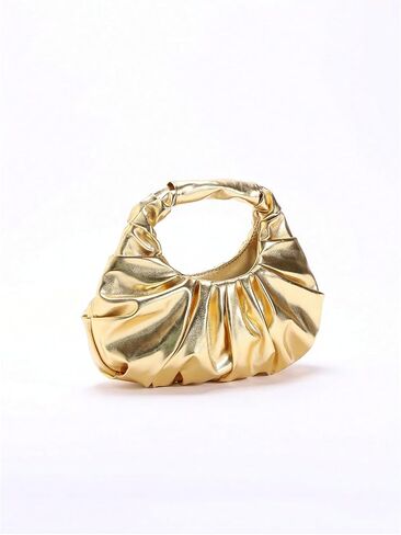 Verdusa Women's Metallic Ruched Bags PU Leather Evening Clutch Handbags in Kuwait
