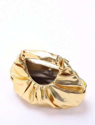 Verdusa Women's Metallic Ruched Bags PU Leather Evening Clutch Handbags in Kuwait