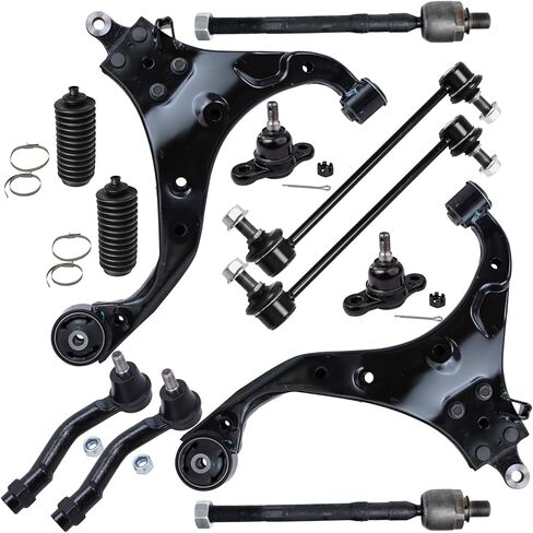مجموعات التعليق الأمامية 12 قطعة ذراع التحكم السفلي لـ 2005-2009 Tucson، 2005-2010 Kia Sportage، 2 أذرع تحكم سفلية 2 مفاصل كروية 2 قضبان تأرجح 4 قضبان ربط 2 استبدال الأحذية in Kuwait