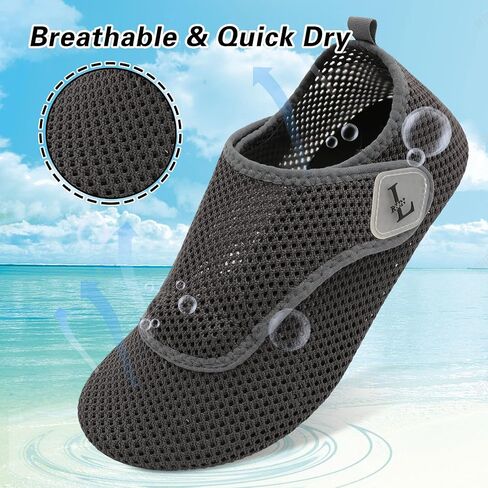 L-RUN Womens Mens Water Shoes Wide Toe Barefoot Swim Shoes for Beach Pool Sand Yoga Quick Dry Adluts Aqua Sock Non Slip in Saudi Arabia