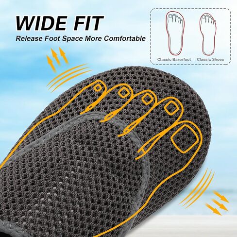 L-RUN Womens Mens Water Shoes Wide Toe Barefoot Swim Shoes for Beach Pool Sand Yoga Quick Dry Adluts Aqua Sock Non Slip in Saudi Arabia