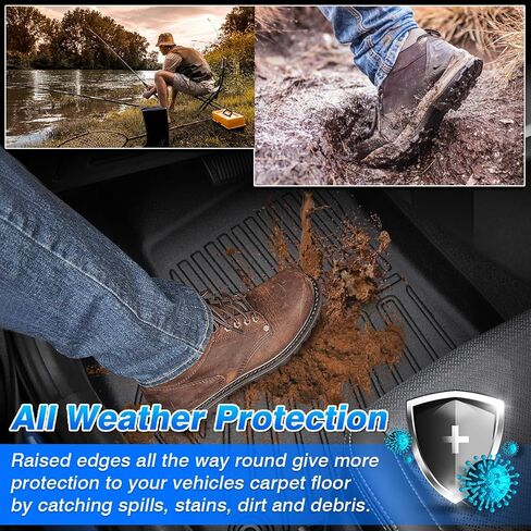 سجادات أرضية وبطانة شحن مخصصة مناسبة لملحقات Palisade 2020-2025، بطانات شحن لجميع الأحوال الجوية 7 و8 مقاعد الركاب ومقاعد الدلو 3 صفوف مجموعة كاملة لحماية السجاد TPE عديم الرائحة in Kuwait