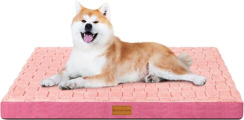 Patas Lague Orthopedic Large Dog Bed Washable Pet Crate Mat 36''X24'' Black in Saudi Arabia