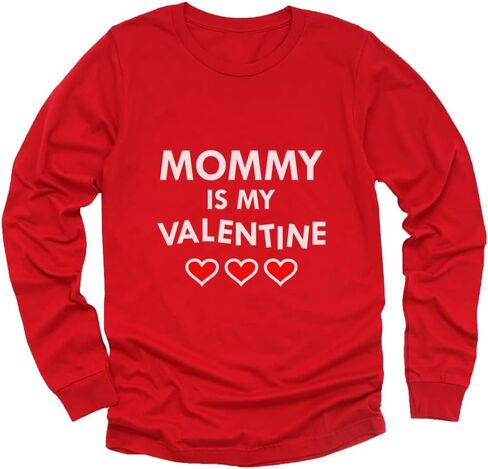 Tstars Mommy is My Valentine Shirts Boys Girls Valentines Day Kids Long Sleeve Shirt in Kuwait