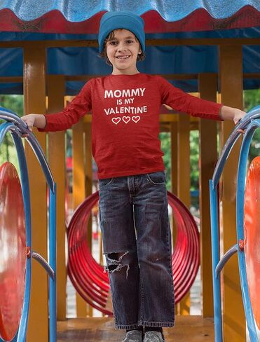 Tstars Mommy is My Valentine Shirts Boys Girls Valentines Day Kids Long Sleeve Shirt in Kuwait
