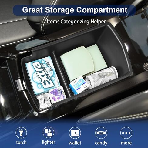 صينية تخزين منظم وحدة التحكم المركزية متوافقة مع ملحقات VW ID.4 2023 2024 ID.6، صينية مسند ذراع منظم وحدة التحكم الوسطى ID4 ID6 صندوق تخزين ثانوي مواد ABS in Kuwait