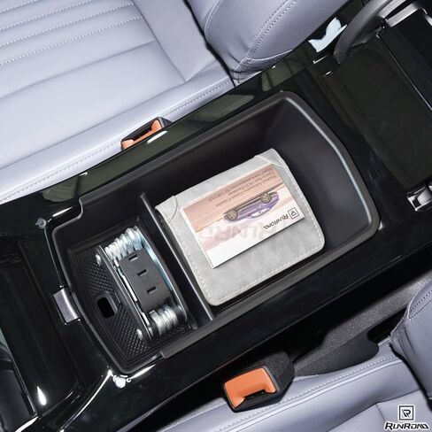 صينية تخزين منظم وحدة التحكم المركزية متوافقة مع ملحقات VW ID.4 2023 2024 ID.6، صينية مسند ذراع منظم وحدة التحكم الوسطى ID4 ID6 صندوق تخزين ثانوي مواد ABS in Kuwait