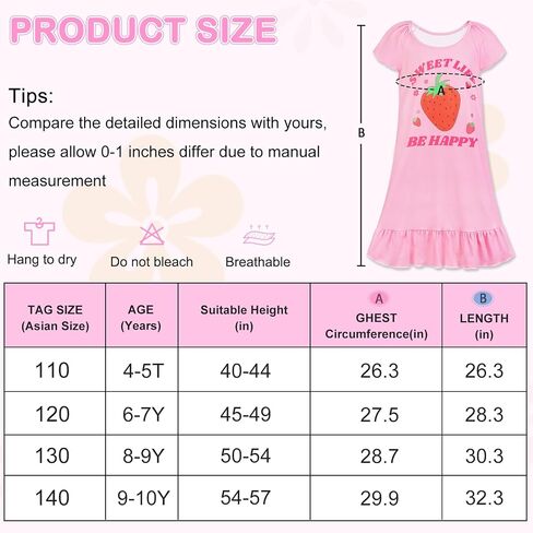 MHJY 2PCS Girls Nightgowns Toddler Nightgown Short Shirts Sleepwear Night Sleep Dress Princess Pajamas for 3-10 Years Kids in Saudi Arabia