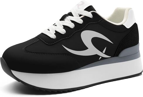 Rihero Women's Fashion Platform Sneakers Casual Lace Up Walking Shoes Comfortable Non Slip Tennis Running Shoes in Saudi Arabia
