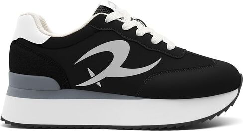 Rihero Women's Fashion Platform Sneakers Casual Lace Up Walking Shoes Comfortable Non Slip Tennis Running Shoes in Saudi Arabia