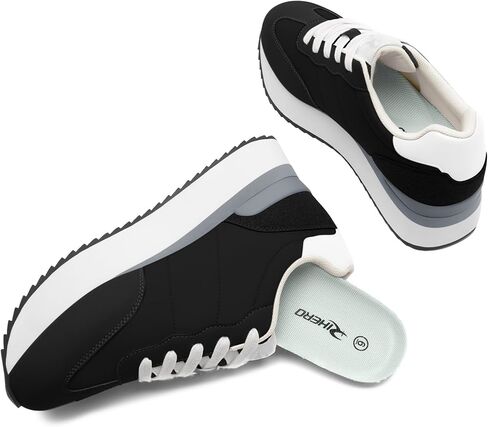 Rihero Women's Fashion Platform Sneakers Casual Lace Up Walking Shoes Comfortable Non Slip Tennis Running Shoes in Saudi Arabia