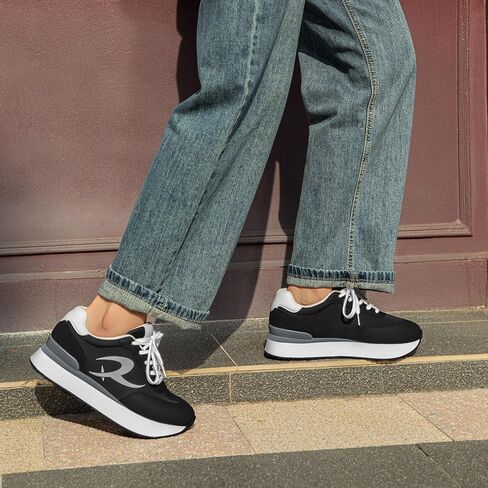 Rihero Women's Fashion Platform Sneakers Casual Lace Up Walking Shoes Comfortable Non Slip Tennis Running Shoes in Saudi Arabia