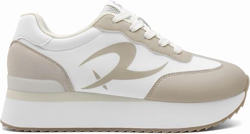 Rihero Women's Fashion Platform Sneakers Casual Lace Up Walking Shoes Comfortable Non Slip Tennis Running Shoes in Kuwait