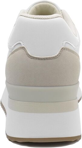 Rihero Women's Fashion Platform Sneakers Casual Lace Up Walking Shoes Comfortable Non Slip Tennis Running Shoes in Kuwait