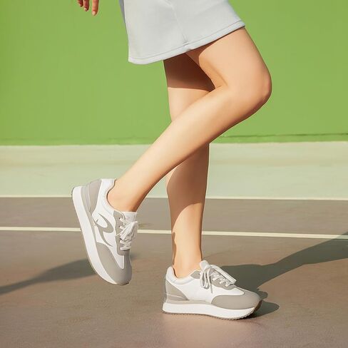 Rihero Women's Fashion Platform Sneakers Casual Lace Up Walking Shoes Comfortable Non Slip Tennis Running Shoes in Kuwait