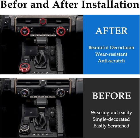 4 Pcs AC Knob Covers for 2024 2025 Toyota Tacoma, 2025 4Runner Interior Accessories with 14" Screen, AC Center Console Audio Switch Volume Drive Knob Cover Aluminum Alloy (Blue) in Saudi Arabia