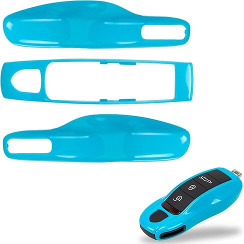 Painted Key Fob Shell Cover Replacement Compatible with Porsche Key Fob (Miami Blue) in Kuwait