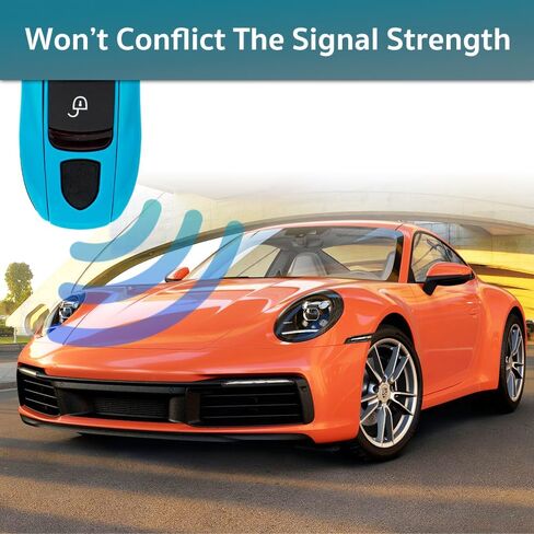 Painted Key Fob Shell Cover Replacement Compatible with Porsche Key Fob (Miami Blue) in Kuwait
