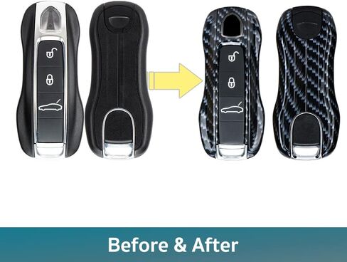 Painted Key Fob Shell Cover Replacement Compatible with Porsche Key Fob (Miami Blue) in Kuwait
