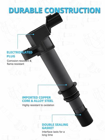 UF270 حزمة ملف الإشعال 8 قطع (3.7 لتر) 1999-2008 لسيارة دودج داكوتا دورانجو نيترو رام 1500، كرايسلر أسبن، جيب كوماندر جراند شيروكي ليبرتي، ميتسوبيشي رايدر in Kuwait