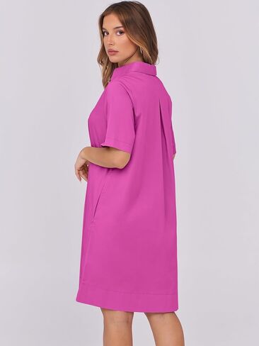 ANRABESS Womens Shirt Dress Summer Casual Loose Short Sleeve Button Down Oversized Flowy Beach Mini Dresses with Pockets in Saudi Arabia