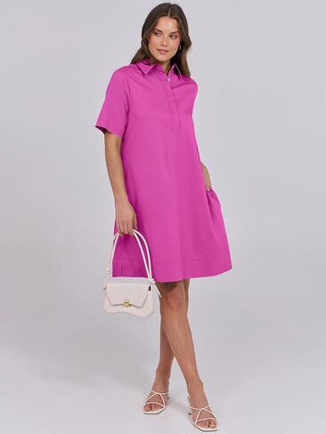 ANRABESS Womens Shirt Dress Summer Casual Loose Short Sleeve Button Down Oversized Flowy Beach Mini Dresses with Pockets in Saudi Arabia