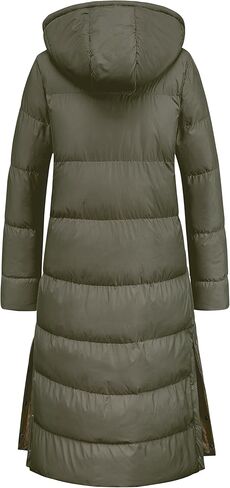 Chrisuno Women's Long Winter Coat Warm Windproof Quilted Puffer Jacket Thicken Puffy Parka With Hood in Kuwait