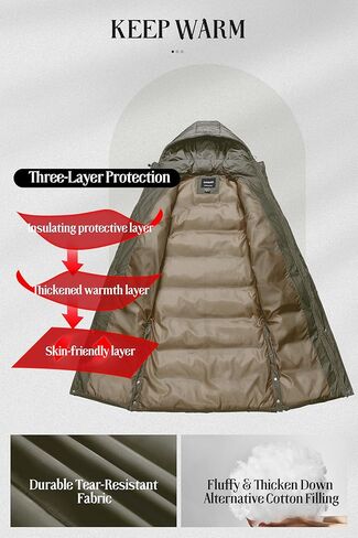 Chrisuno Women's Long Winter Coat Warm Windproof Quilted Puffer Jacket Thicken Puffy Parka With Hood in Kuwait