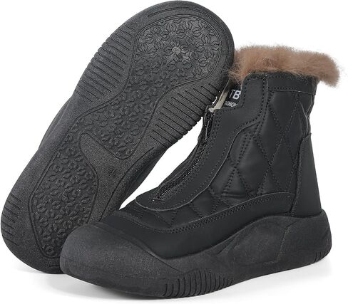 ESTAMICO Women's Snow Boots Waterproof Winter Fleece Lining Booties Anti-Slip Mid-Calf Warm Shoes in Saudi Arabia