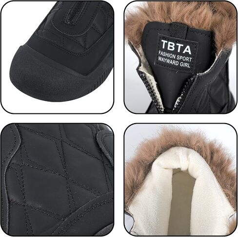 ESTAMICO Women's Snow Boots Waterproof Winter Fleece Lining Booties Anti-Slip Mid-Calf Warm Shoes in Saudi Arabia