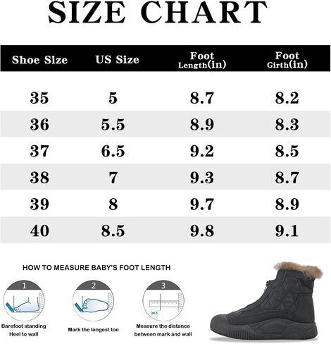 ESTAMICO Women's Snow Boots Waterproof Winter Fleece Lining Booties Anti-Slip Mid-Calf Warm Shoes in Saudi Arabia