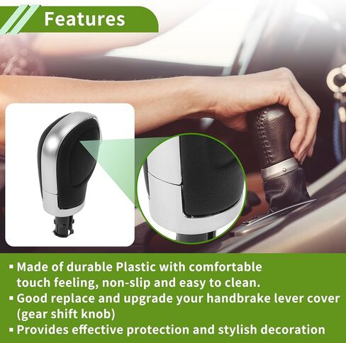 مقبض ناقل الحركة الأوتوماتيكي لسيارة VW Tiguan 2009-2024 علبة تروس بلاستيكية للسيارات عصا رافعة مقبض رافعة باللون الأسود والفضي in Saudi Arabia