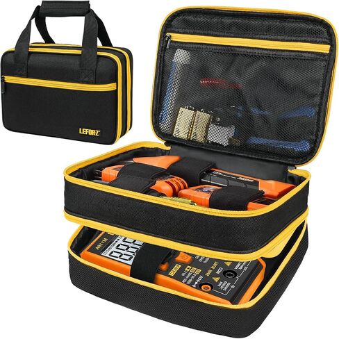حقيبة حمل متوافقة مع أداة البحث عن قاطع دائرة التيار المتردد ET310 من Klein Tools واختبار منفذ RT250 GFCI ومجموعة الاختبار الكهربائي، منظم تخزين اختبار الدائرة الكهربائية يناسب أجهزة القياس الرقمية المتعددة، ومقياس المشبك in Saudi Arabia