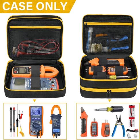 حقيبة حمل متوافقة مع أداة البحث عن قاطع دائرة التيار المتردد ET310 من Klein Tools واختبار منفذ RT250 GFCI ومجموعة الاختبار الكهربائي، منظم تخزين اختبار الدائرة الكهربائية يناسب أجهزة القياس الرقمية المتعددة، ومقياس المشبك in Saudi Arabia