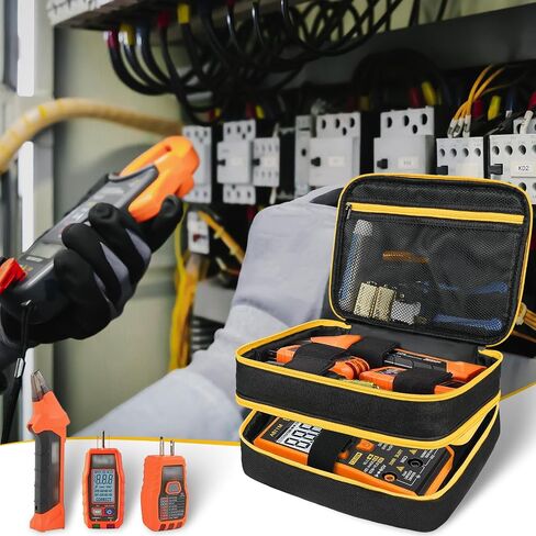 حقيبة حمل متوافقة مع أداة البحث عن قاطع دائرة التيار المتردد ET310 من Klein Tools واختبار منفذ RT250 GFCI ومجموعة الاختبار الكهربائي، منظم تخزين اختبار الدائرة الكهربائية يناسب أجهزة القياس الرقمية المتعددة، ومقياس المشبك in Saudi Arabia