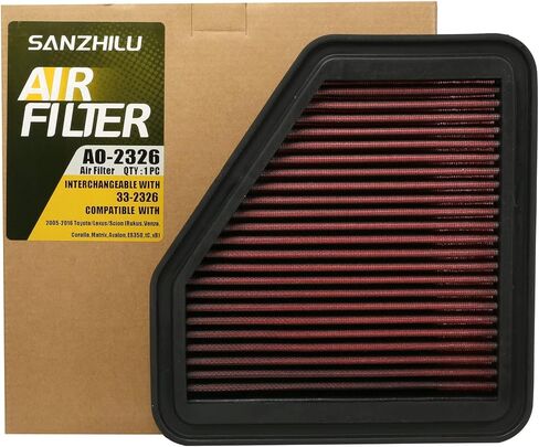 فلتر هواء AO-2326 (مزيت) استبدال 33-2326، أداء عالٍ، قابل للغسل متوافق مع 2005-2016 Toyota/Lexus/Scion (Rukus، Venza، Corolla، Matrix، Avalon، ES350، tC، xB) in Kuwait