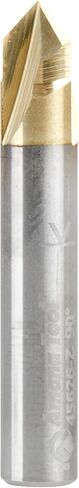 Amana Tool 45615 Zero-Point Solid Carbide V Groove 60 Deg x 1/4 D x 3/4 CH x 1/4 Inch SHK ZrN Coated Router Bit in Saudi Arabia