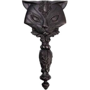 Black Sacred Cat Handheld Small Vanity Make-up Mirror