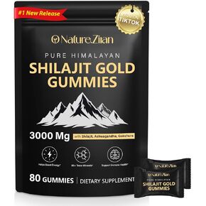 Shilajit Gummies for Men & Women - Pure Himalayan Shilajit Gold Gummies Rich in Ashwagandha, Gokshura with 85+ Minerals, Authentic Flavor, 100% Natural, 80 Gummies