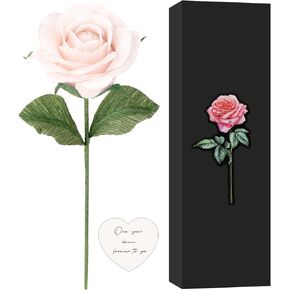 وردة ورقية تذكارية للذكرى السنوية الأولى، هدية ورقية مصنوعة يدويًا للذكرى السنوية الأولى، مع بطاقة رسالة - سنة واحدة، إلى الأبد (أحمر) in Kuwait