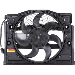 TYC 611190 BMW 3 Series Replacement Condenser Cooling Fan Assembly (E46 Models, Clutch Radiator fans) , Black