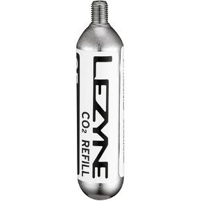 خرطوشة ثاني أكسيد الكربون الملولبة 25G من LEZYNE - 5 عبوات قابلة لإعادة التعبئة باللون الفضي/W/B، مقاس واحد