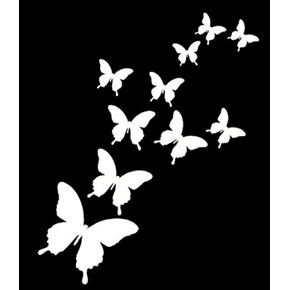 Butterflies 5.5 x 4.5 Decal Vinyl Sticker Makarios LLC |Cars Trucks Vans Walls Laptop MKR| White |5.5 x 4.5|MKR290