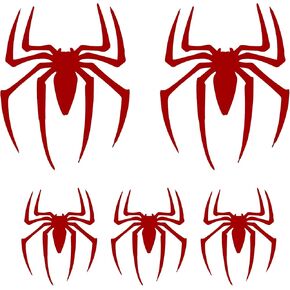 Spider Silhouette Decal – Red Vinyl Sticker for Cars, Trucks, Laptops, Water Bottles, and Toolboxes – Durable and Weatherproof Decals for Indoor and Outdoor Use – Pack of 5 Stickers
