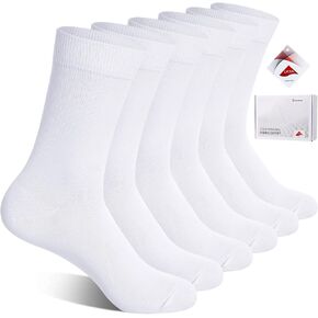 Men's Dress Socks, Classic Cotton Dress Socks for Mens, Lightweight Breathable Odor Free Mens Socks - 4/6 Pairs Pack