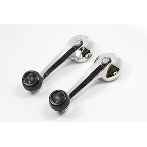 Window Crank Handle, Left and Right, Metal Chrome w/Black Knob, Pack of 2 Replacement for 1979-1993 Ford Mustang Escort Tempo LTD Pinto Mercury Topaz Lynx Capri Marquis D9ZZ6623342A