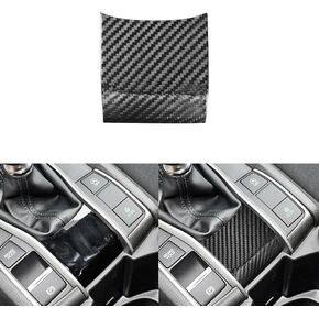 Car Manual Center Console Gear Shift Lower Glossy Panel Cover Decoration Compatible with Honda Civic 10th Gen 2016 2017 2018 2019 2020 2021 Dry Carbon Fiber Interior.