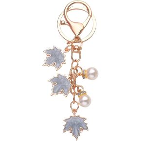 Cute Keychains for Women Girls Maple Leaf Charm Car Keychain for Backpack School Bag
