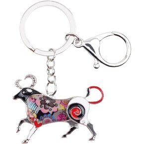 BONSNY Enamel Metal Alloy Lucky Zodiac TAURUS Bull Key Chains For Women Charms Gift in Kuwait