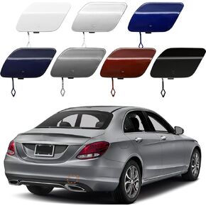 TOPUS Car Rear Bumper Tow Hook Cover for Mercedes-Benz C-Class W205 C180 C200 C220 C250 C280 C300 C320 C350 2014-2018 Trailer Cover Cap 2058850224 Small Lid Towing Eye Cap (White Passenger Side)